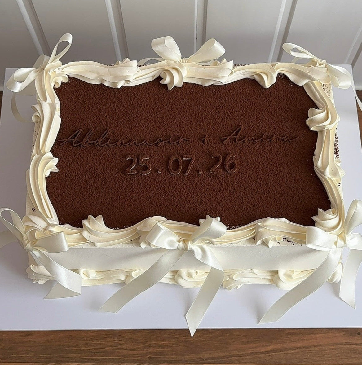 Cocoa Dusted Rectangle Cake - COLLECTION ONLY FROM NW10