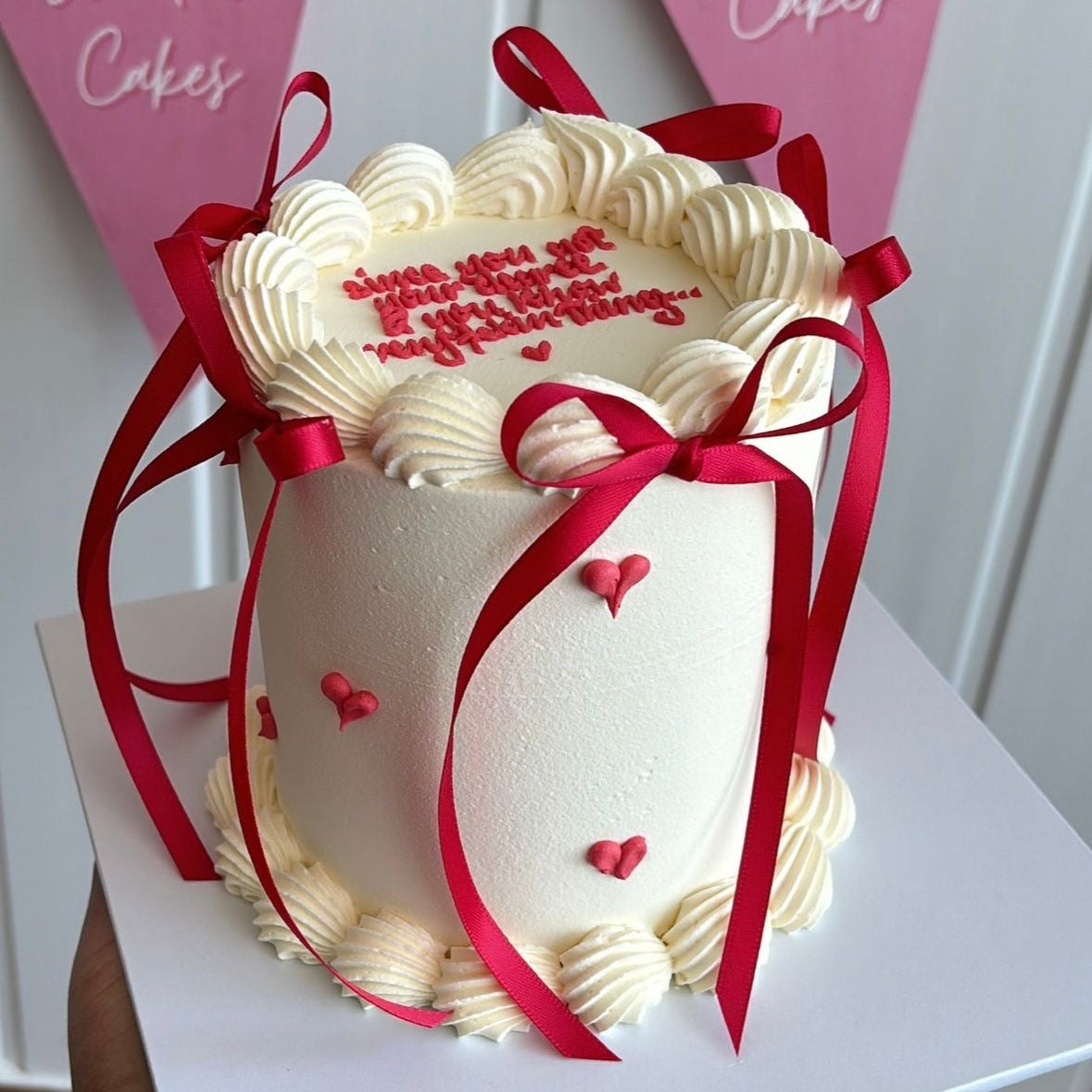 4” Piped Heart Cake - COLLECTION ONLY FROM NW10 - Joelle Jacobs Baked Treats