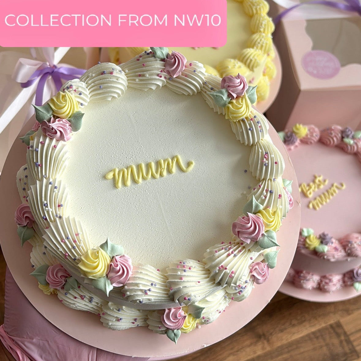 Mother’s Day White Mini Rose Cake - COLLECTION ONLY FROM NW10
