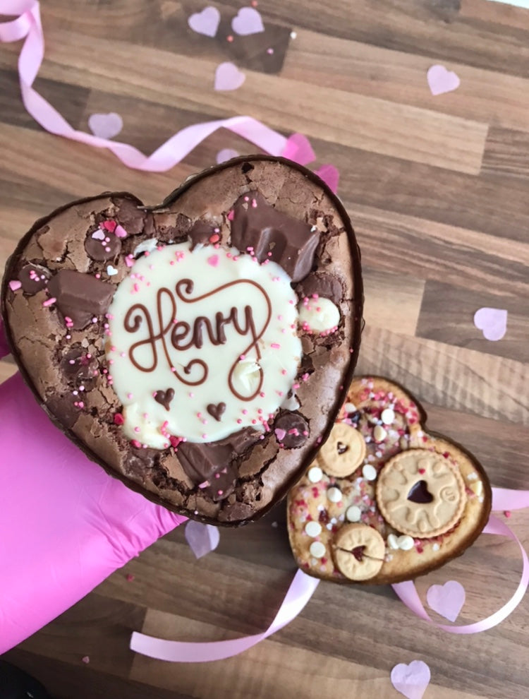 Personalised Valentine’s Heart (Brownie or Blondie) - Joelle Jacobs Baked Treats