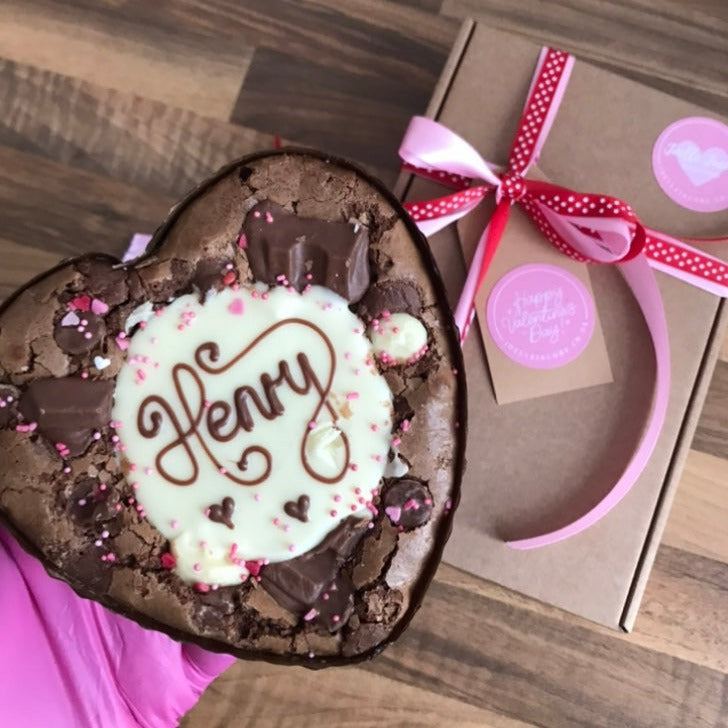 Personalised Valentine’s Heart (Brownie or Blondie) - Joelle Jacobs Baked Treats
