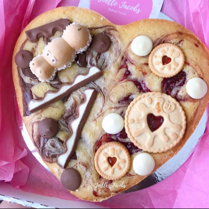 Valentine’s Double Flavour Blondie Heart - Joelle Jacobs Baked Treats